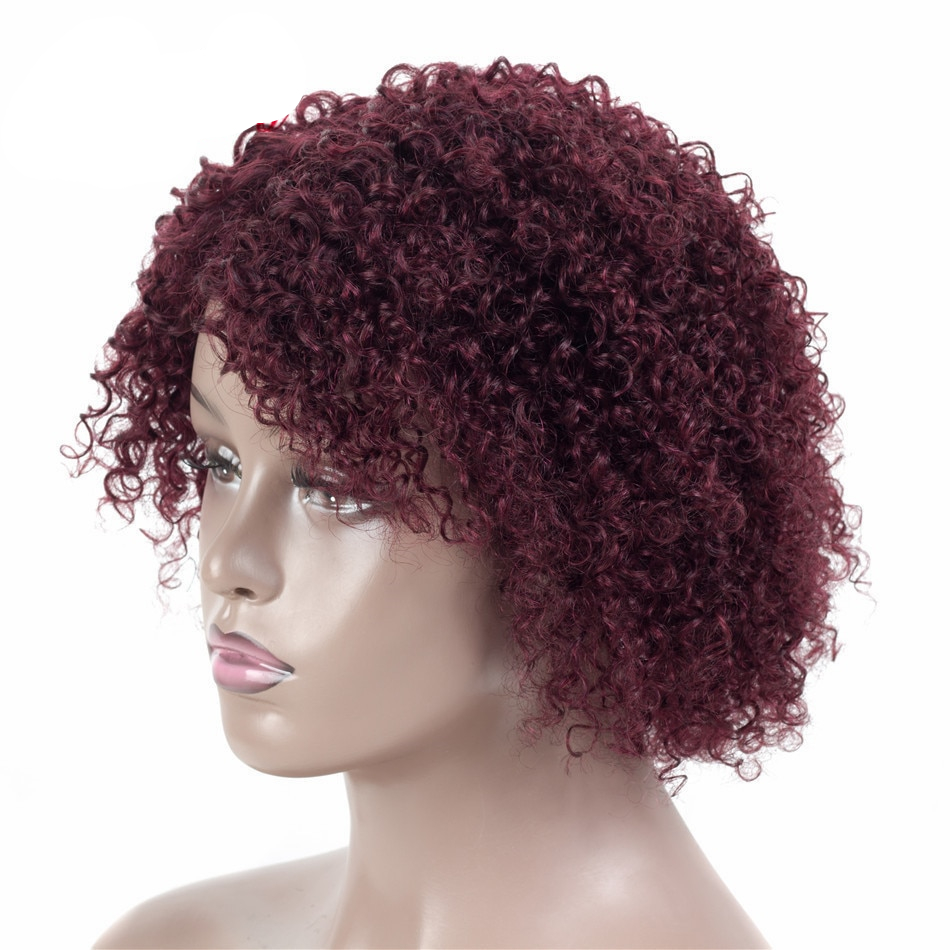 Sophie's Short Human Hair Wigs For Black Women Jerry Curl Human Hair Wigs Non Remy 4 Colors Brazilian Hair Jerry Wigs