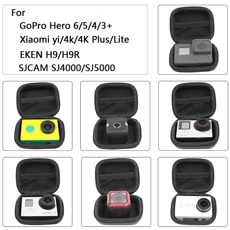 Portable Mini Box Xiaoyi Bag Sport Camera waterproof Case For Xiaomi Yi 4K Gopro Hero 8 7 6 5 4 SJCAM Sj4000 EKEN H9 Accessories