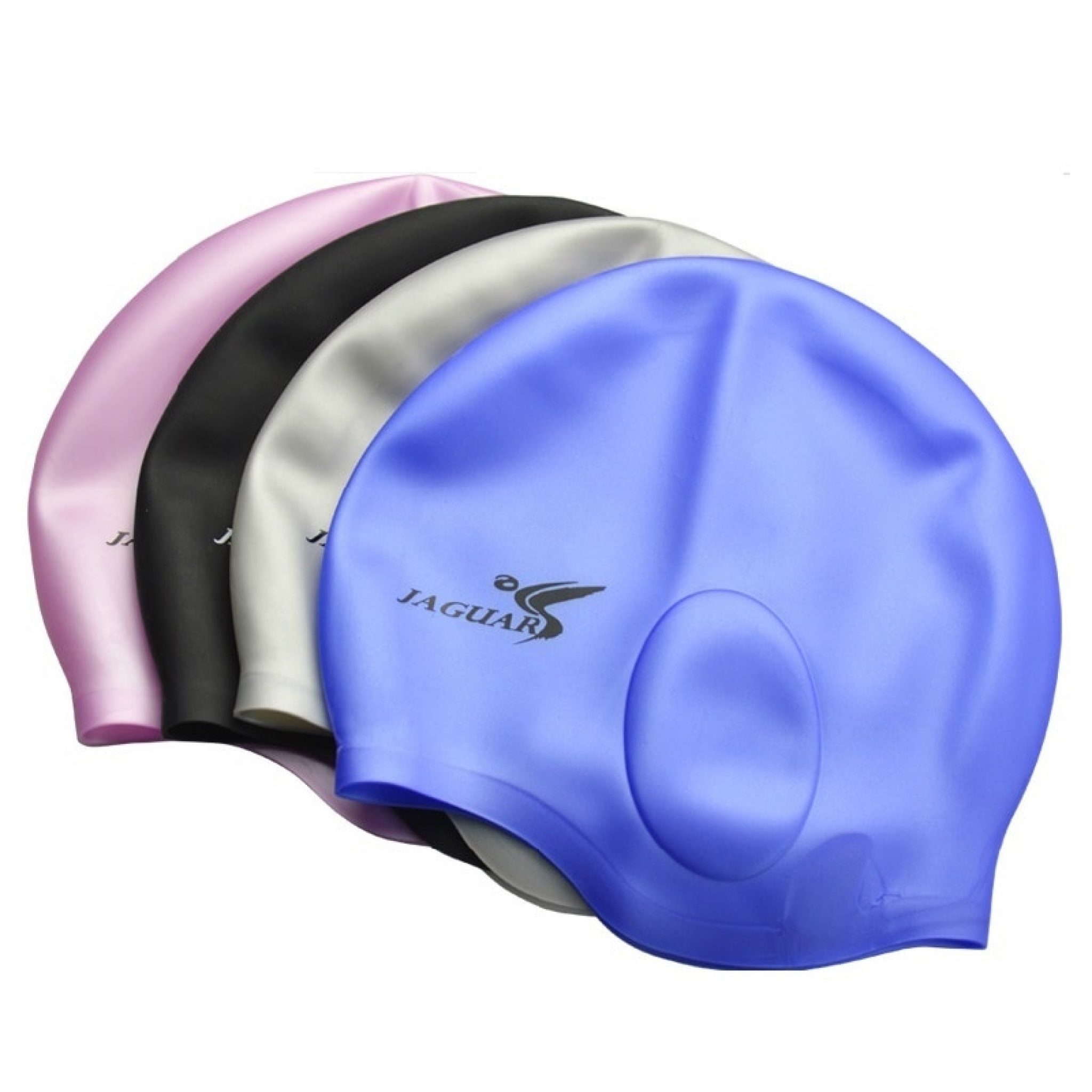 Silicone Adult Ear Protected Swimming Cap 2 Pcs 