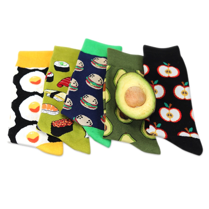 Food Printed Funny Cotton Winter Socks Unisex - Parvaty.com