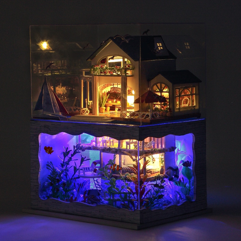 Wooden Miniature Handmade DIY Puzzle Dollhouse