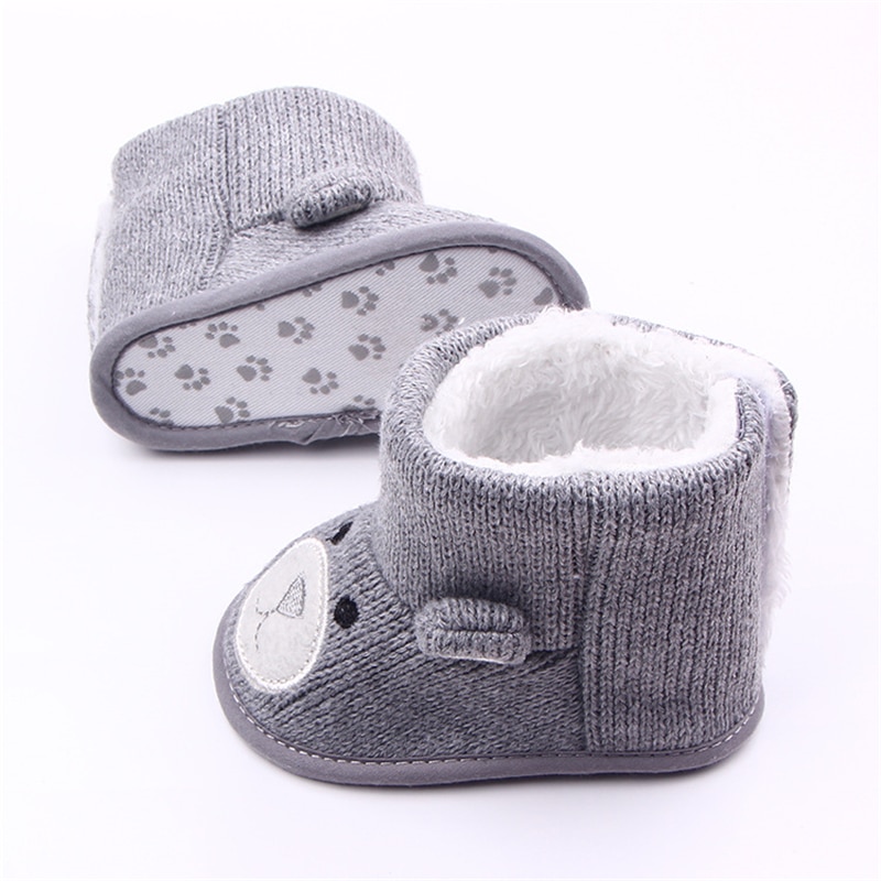 Cute Cartoon Bear Baby Shoes Super Warm Winter Boots