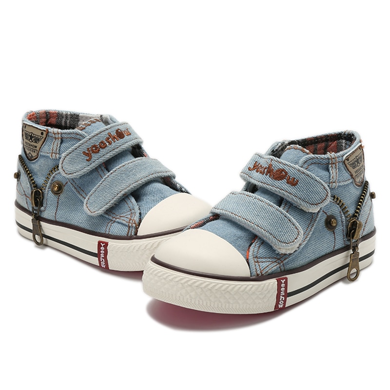 Jeans Denim Flat Baby Shoes Sneakers for Toddlers