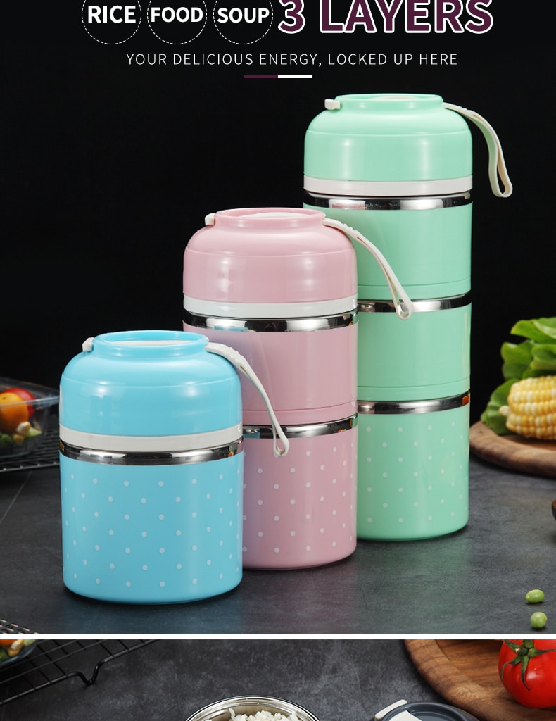 WORTHBUY Drop Shipping Japanese Kids Lunch Box Portable Stainless Steel Bento Box Leak-Proof Food Container Kitchen Lunchbox