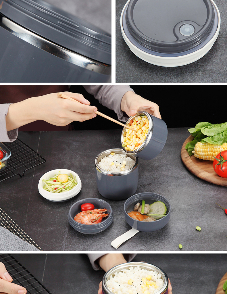WORTHBUY Drop Shipping Japanese Kids Lunch Box Portable Stainless Steel Bento Box Leak-Proof Food Container Kitchen Lunchbox