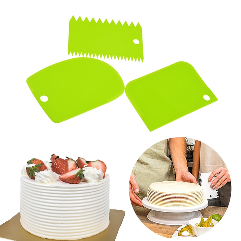 3PCS/Lot Cream Scraper Irregular Teeth Edge DIY Scraper Cake Decorating Fondant pastry cutters Baking Spatulas Tools